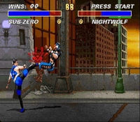 une photo d'Ã©cran de Mortal Kombat 3 sur Nintendo Super Nes